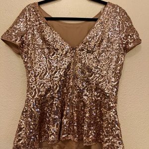 Sequins rose gold top